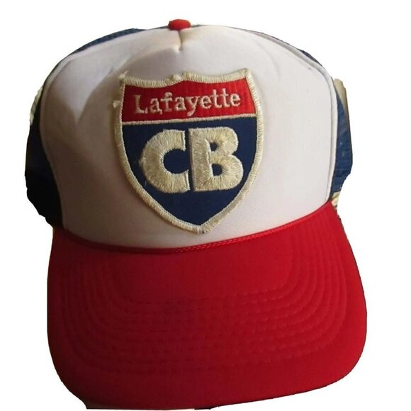 Trucker Hat Snapback Cap  Vtg LAFAYETTE CB C.B. TRUCKER PATCH Cobra Mesh - Picture 1 of 5